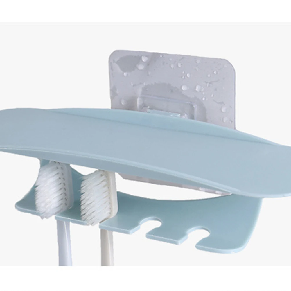 

Suction Toothbrush Holder Mounted 4 Toothbrushes Toothpaste Storage Bathroom Accessories Modern Style Decor PP