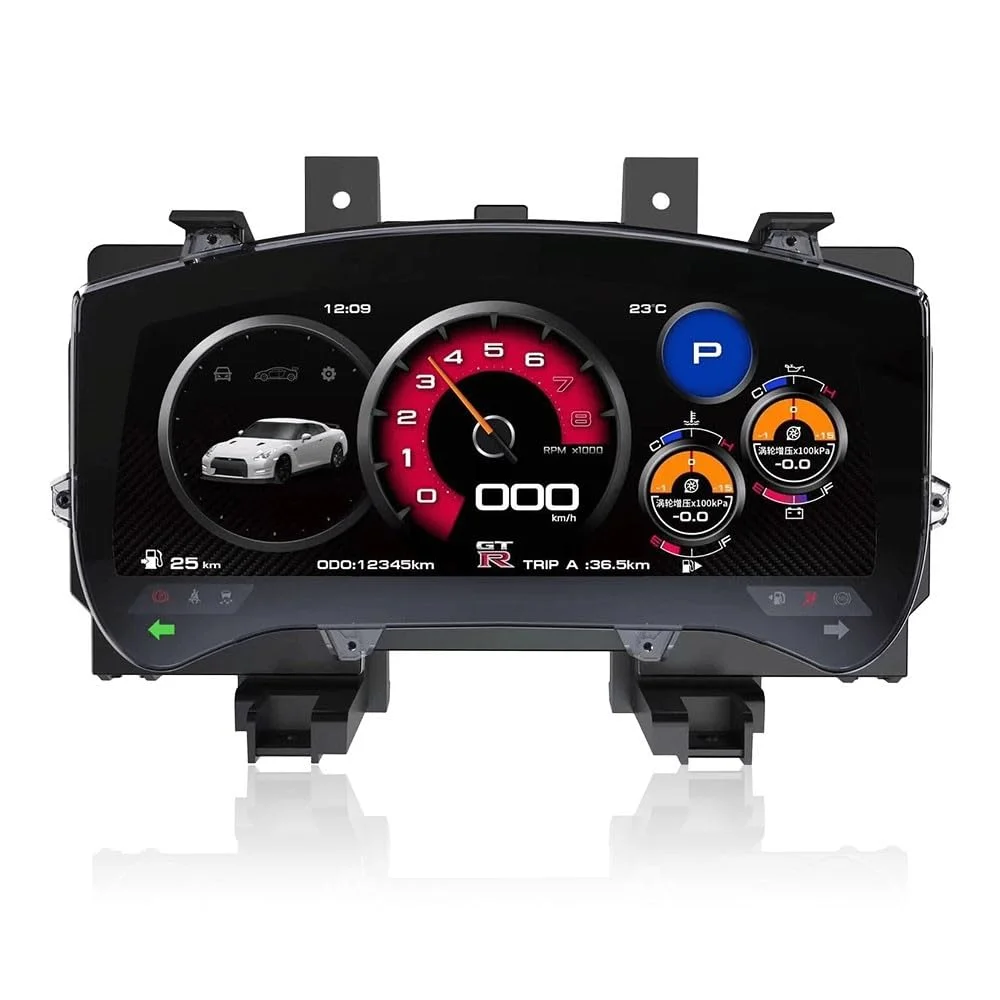 12.3 Inch For NISSAN GTR 2011-2017 Car LCD Digital Dashboard Cluster Instrument Panel Speedometer Virtual Cockpit Linux System