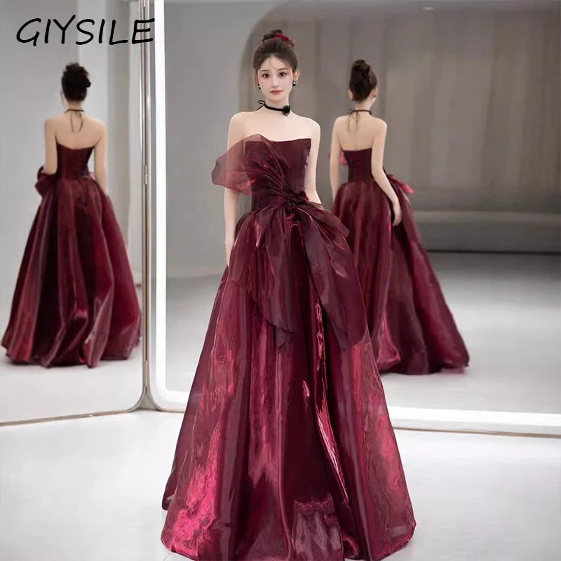 

Luxury Sleeveless Evening Dress Puffy Skirt Bridal Gown Strapless Wedding Party Dresses Performance Dancer Graduation Gown Dress