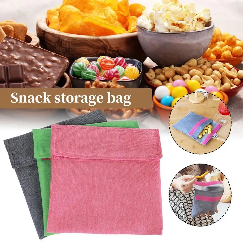 Snack Sandwich Bag Reusable Washable Lunch Bag Multifunctional Fruit Storage Pouch Container For School Work Travel Food Storage