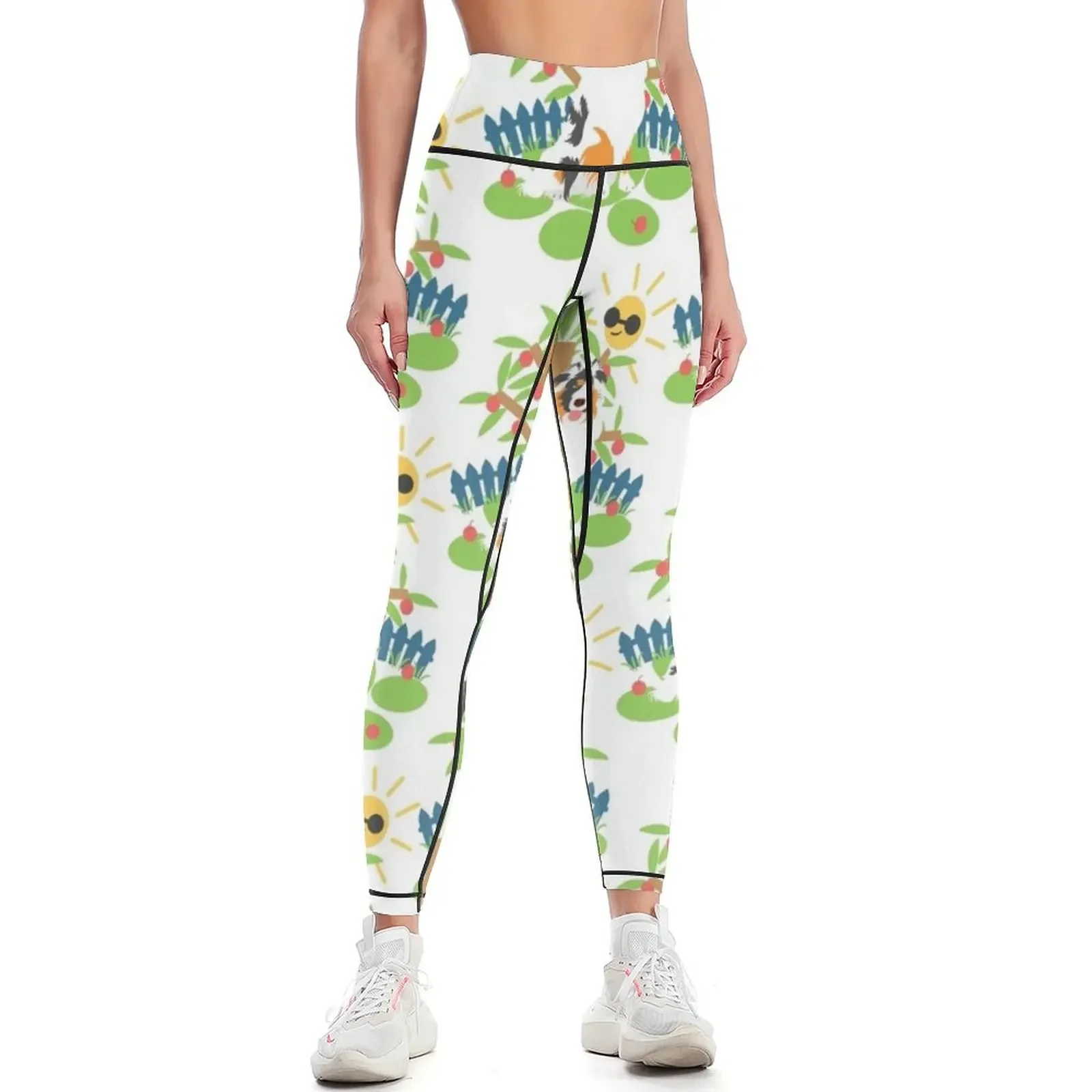 Cute Australian Shepherd Dog Leggings jogging pants Fitness clothing workout clothes for high waist Womens Leggings