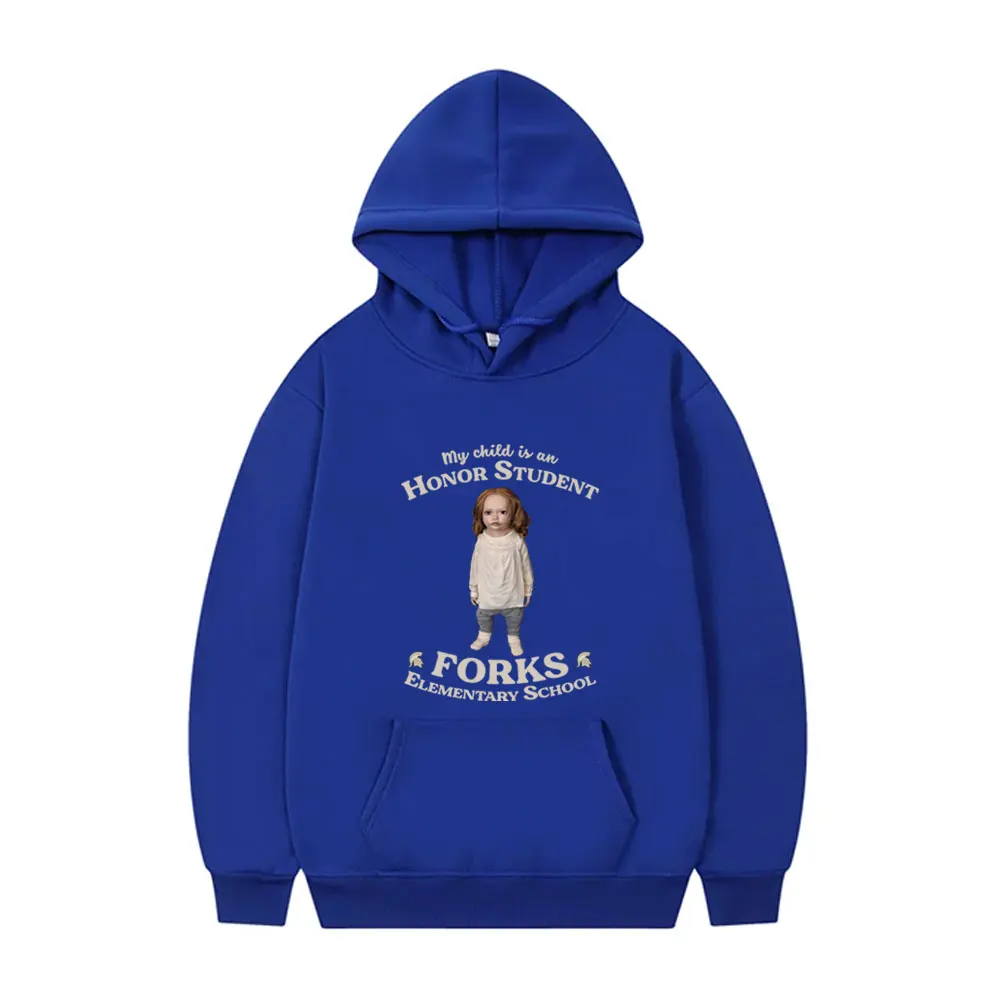 Chuckesmee Honor Fork siswa SD sekolah Lucu Meme Hoodie pria Pullover Fashion Pria Wanita kasual Sweatshirt ukuran besar