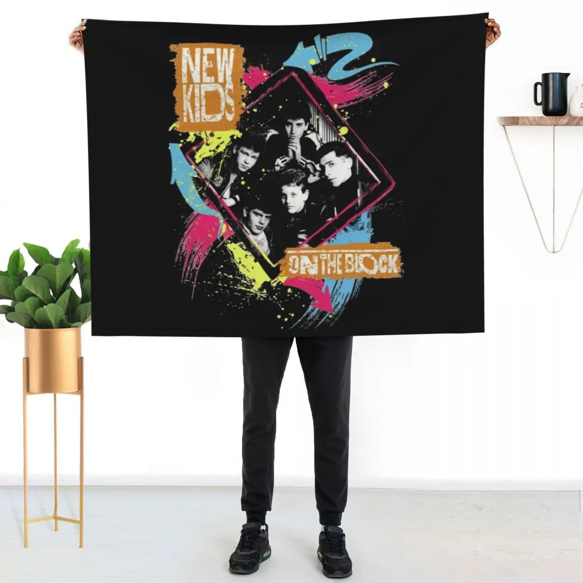 

NKOTB Men&x27;s Retro Classic . Throw Blanket Breathable Lightweight Blanket for Adults Kids