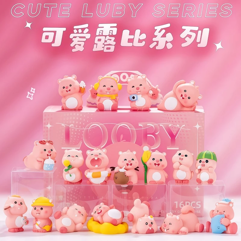 

16pcs Loopy Figures Cute Cartoon Anime Beaver Car Dashboard Desktop Ornaments Room Decorations Girl Interactive Toy Gift