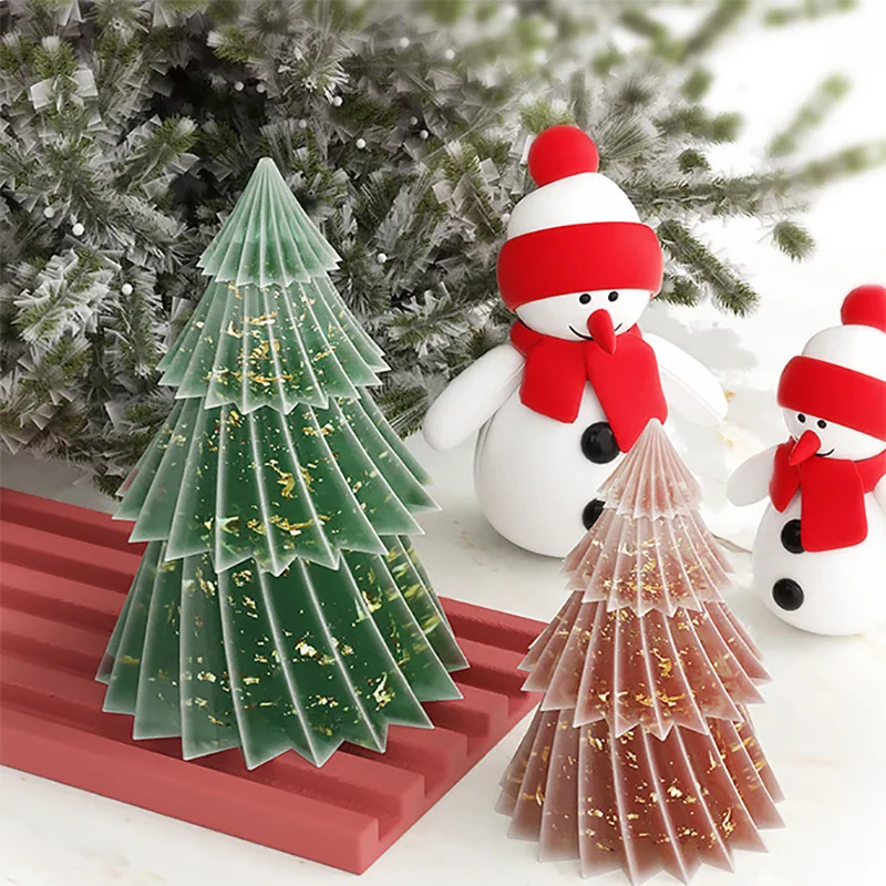 1pc 3D Silikon Diagonal Streifen Weihnachten Baum Form DIY Kerze Dropping Gips Seife Aromatherapie Ton Form Weihnachten Decor geschenk