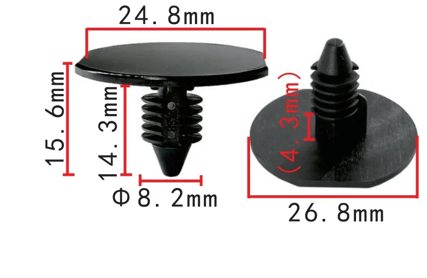 100PCS J605402512JP auto fasteners for Chery, Upper Side Skirt Garnish, reduce vibration and prevent falling off