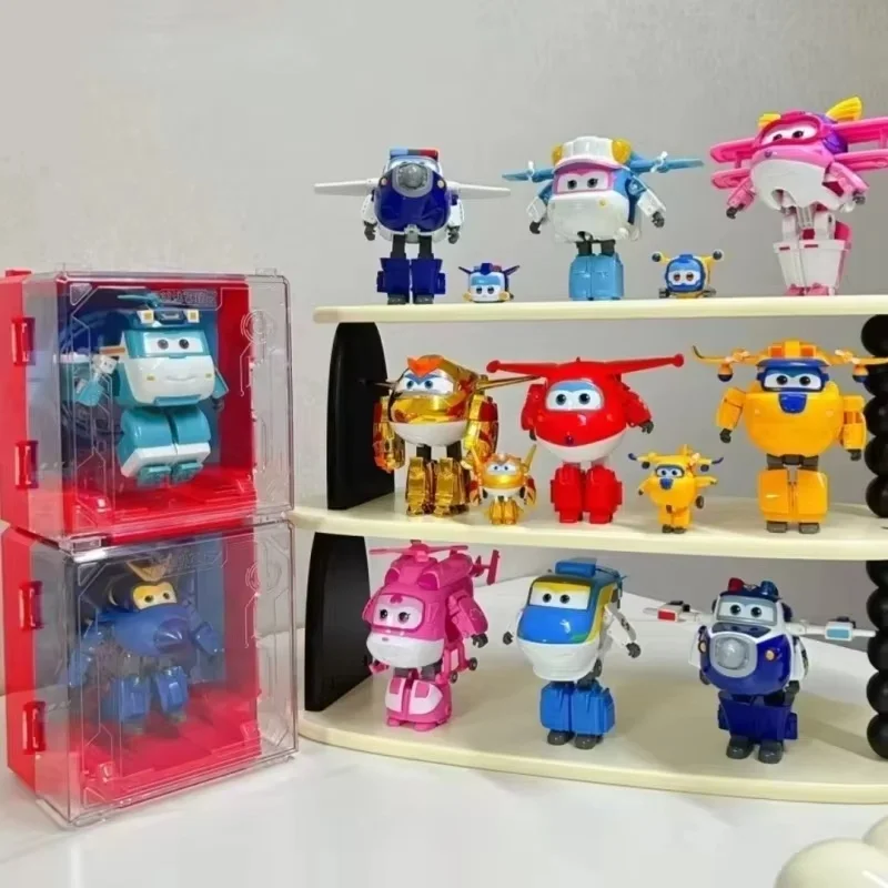 

In Stock Hot Selling Original Super Wings Anime Figurine Hangar Big Transformation Toys Robot Desktop Models Kid Holiday Gifts