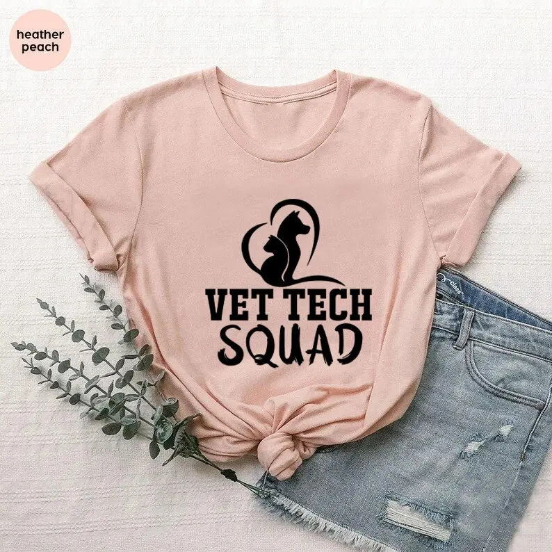 Veterinary T Shirt Vet Tech Squad Matching Work Pet Lovers Animal Lover