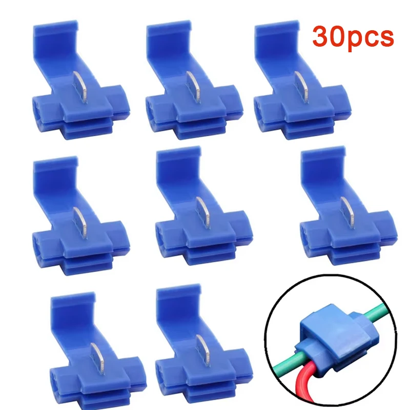 

30pcs Wire Cable Connectors Scotch Lock Electric Quick Splice Terminals Crimp Non Destructive Without Breaking Line