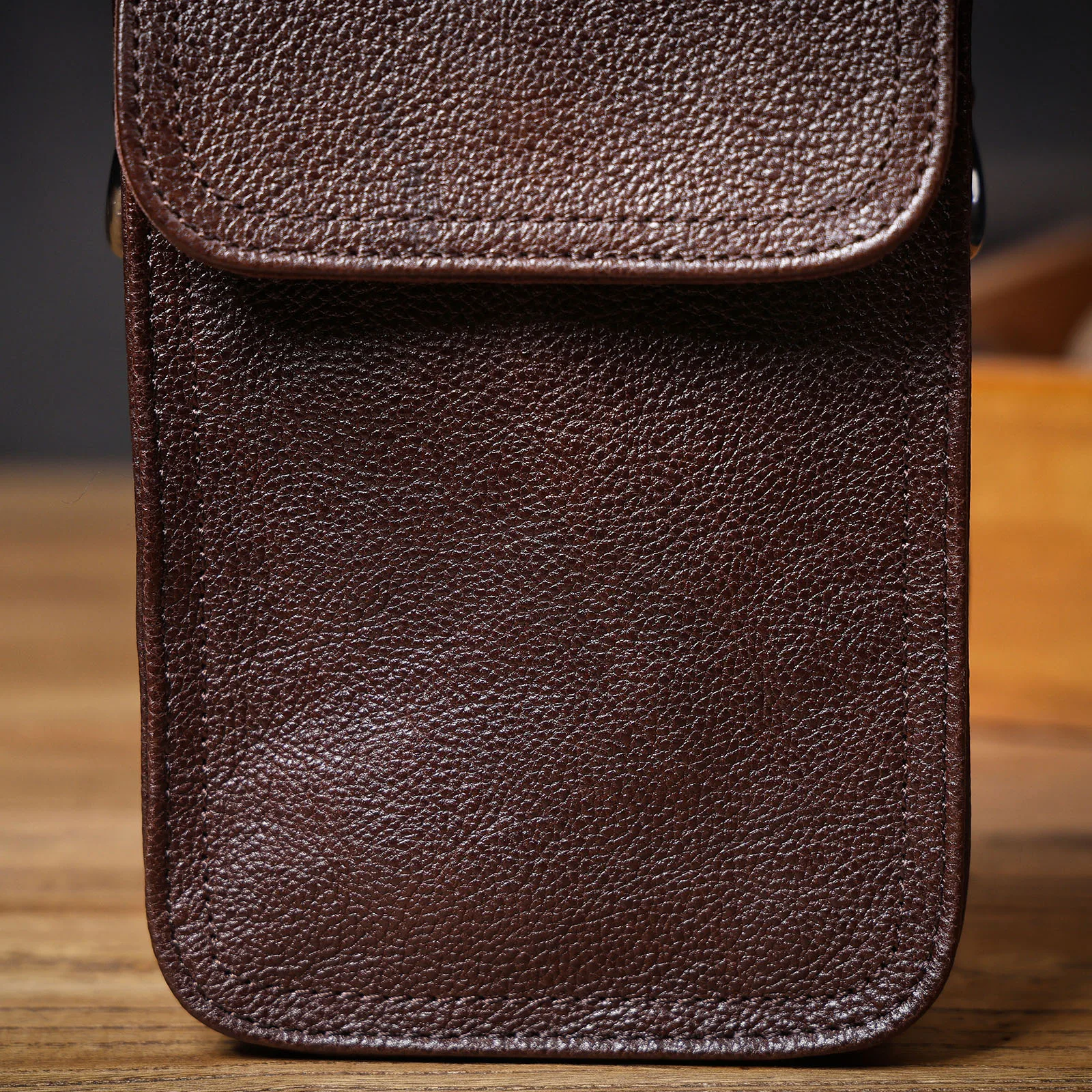 Echte Leder-Umhängetasche für Herren, Crossbody-Taschen, einfache Rindsleder-Gürteltasche, hochwertiges, pflanzlich gegerbtes Leder, modisch und lässig – Detail 21