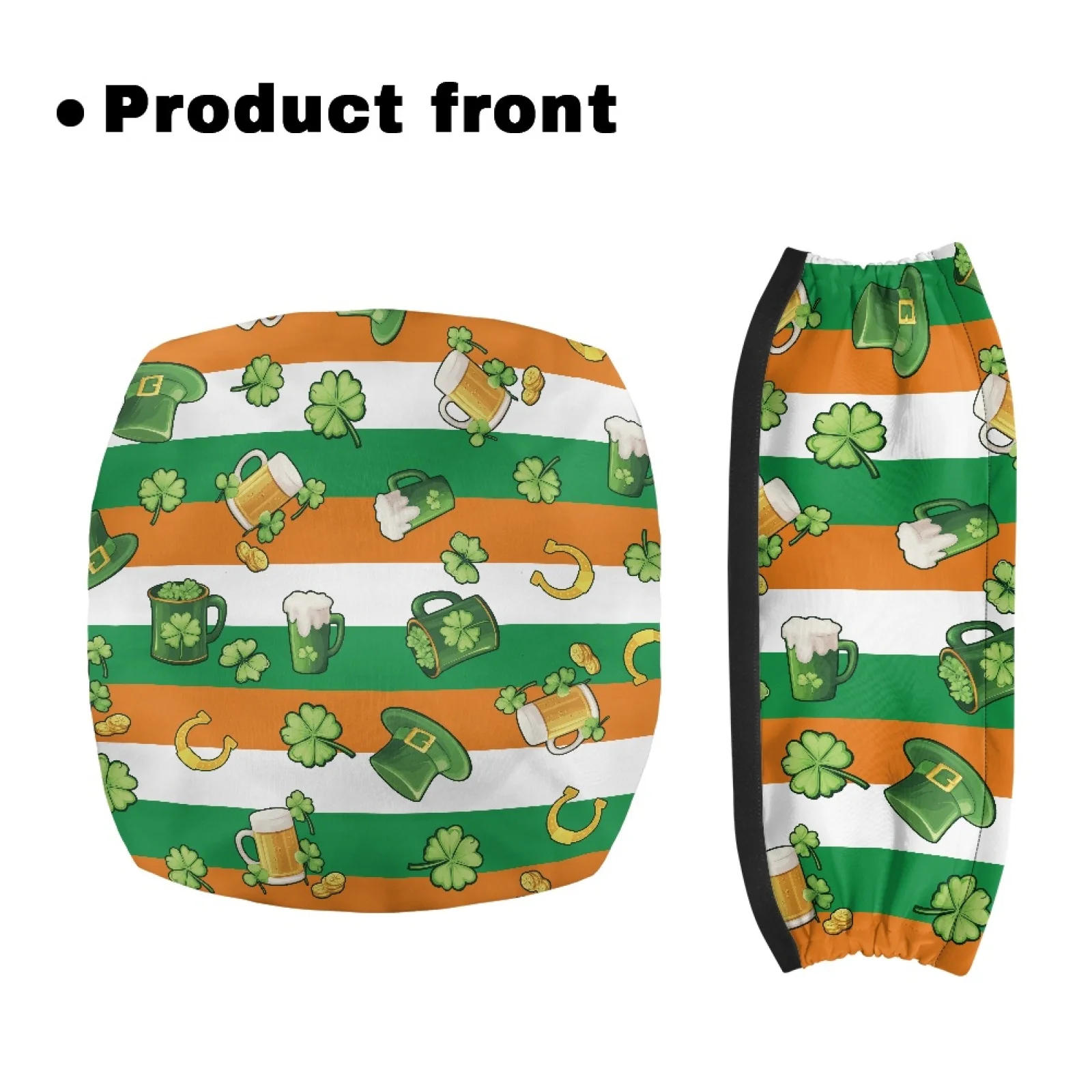 Coloranimal Irish Flag and Clover Pack of 2 Walker Seat Set Polyester Fabric Walker Seat Cushion Cover for Senior Ladies