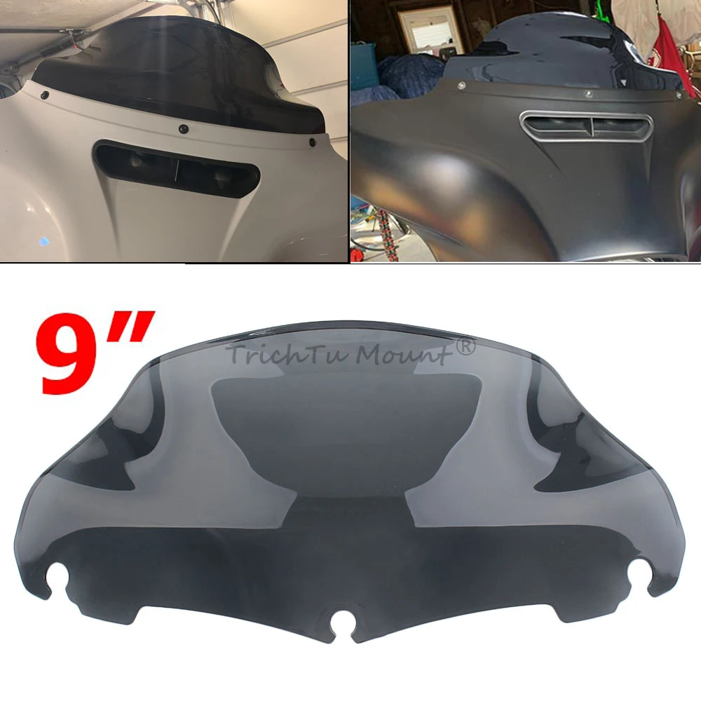 

9 Inch Motorcycle Windscreen Windshield Fairing Wind Deflectors For Harley Electra Glide Street Glide 2014-2023 Moto Accessories