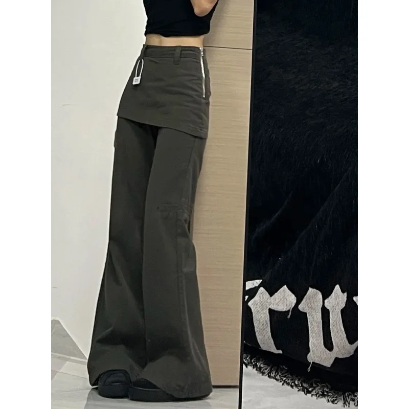 Jeans svasati da donna Pantaloni in denim con fondo a campana stile street alla moda Lady Design Sense Niche Y2K Pantaloni lunghi punk