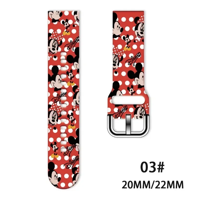 Disney Mickey Anime Printed Strap for Samsung/Huawei/Huami/Jiaming/LG/OPPO/Tiwatch Watch Bands Bracelet Silicone Sports Fitness