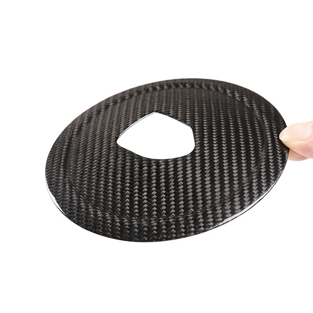 Cubierta de volante de fibra de carbono negra, embellecedor de logotipo circular para Porsche 911 Panamera Cayenne Boxster