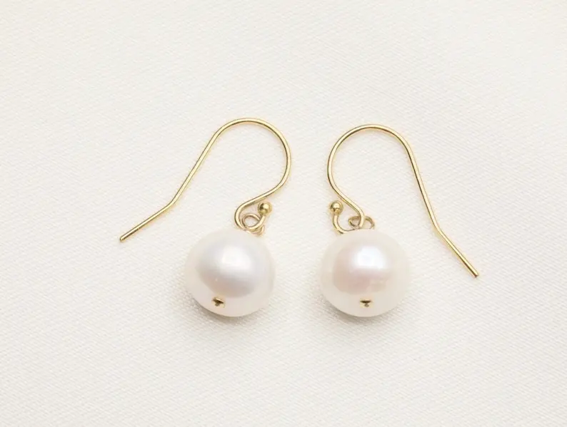 

14k Gold Filled Freshwater Pearl Earrings Luxury High Quality Dainty Dangle Jewelry Ladies' Earrings Woman Gifts for Woman