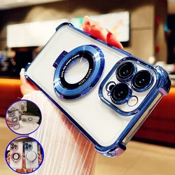For Xiaomi 14T Pro ShockProof Glitter Plating Magnetic Bracket Case for Funda Xiaomi 14T Pro 14 T 14TPro Stand Soft Cover