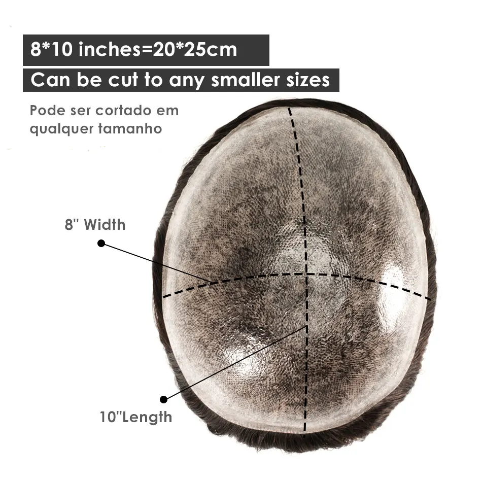 Prothesis capilar masculino 0.1mm cabelo masculino peruca completa pele protética perucas masculinas sistema de substituição do cabelo humano