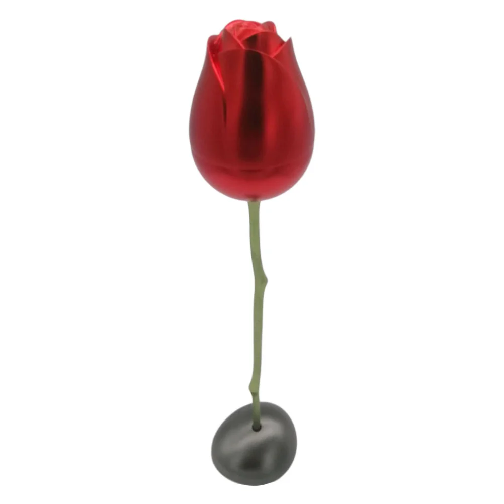 

Fake Eternal Rose Faux Flowers Jewelry Case Storage Box Red Aluminum Alloy Ring