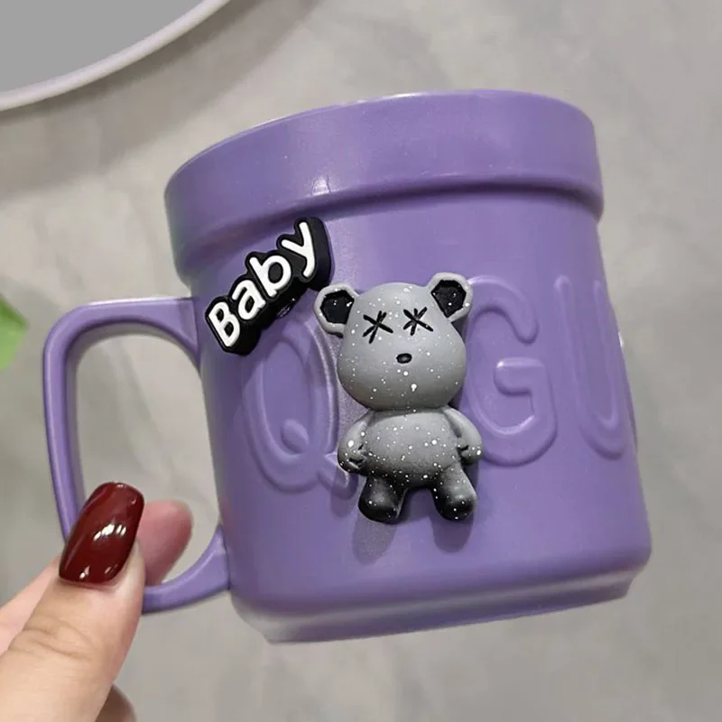 2023 New Sanrio Cartoon Kuromi Plastics Water Cup Kawaii Anime Coffee Milk Mugs Creative Home Toothbrush Cup Toys Girl Gifts