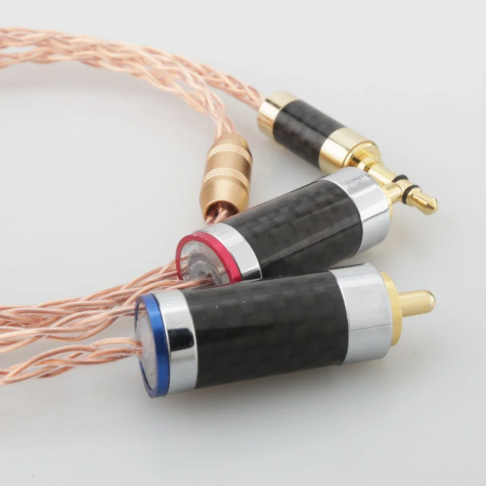 Cable de Audio HIFI de 3,5mm a 2 RCA Cable estéreo macho en múltiples longitudes para opciones de amplificador de reproductor MP3 DVD