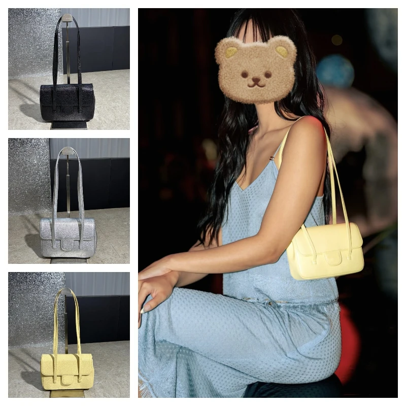 

New double-layer cowhide Ball Pattern Cowhide Retro Fashion Single Shoulder Handbag Small Square Bag Commuter Stick Bag Premium