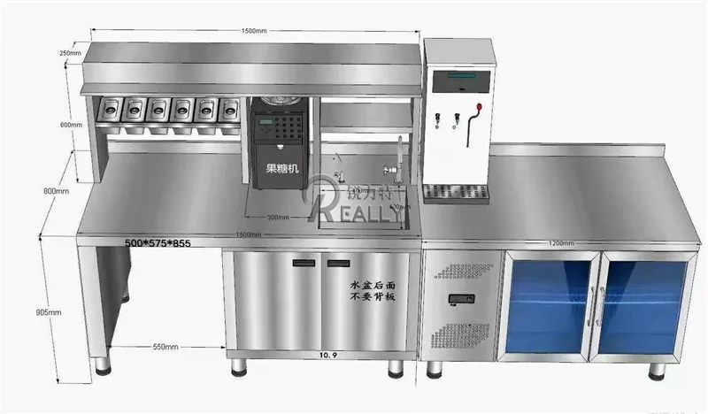 Commercial Milk Cafe Shop Bubble Tea Bar Counter Coffee Shop Equipment For Customized Options