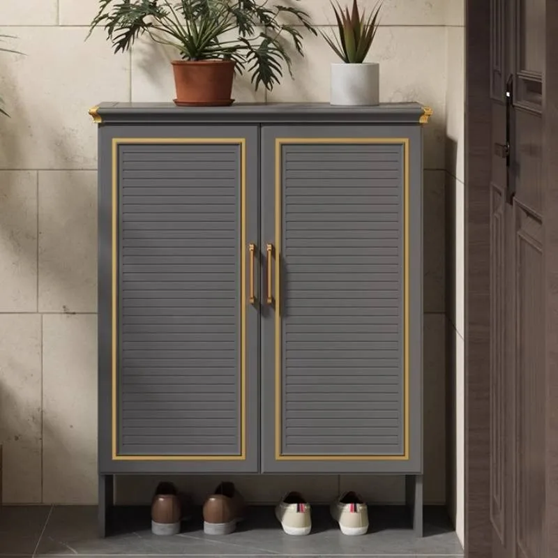 تصميم الحد الأدنى خزانة الأحذية الفاخرة السوداء الحديثة المنظمون خزانة الأحذية مقاعد البدلاء Szafka Na Buty أثاث المنزل #3