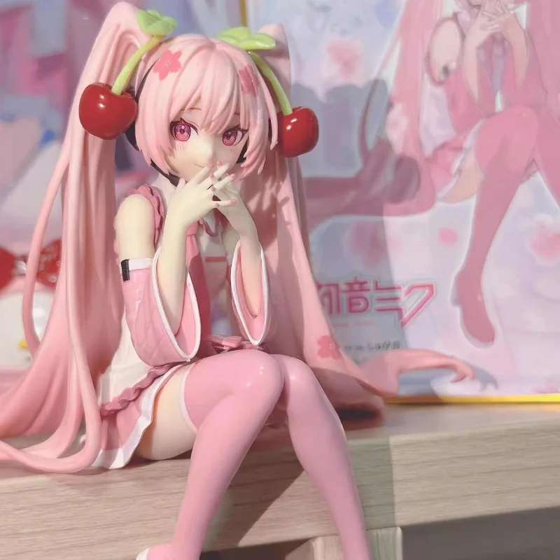 

15cm Cherry Hatsune Miku Action Figure Noodle Stopper Kawauii Desk Decor Decoration Collection Model Toy Cute Birthday Gift