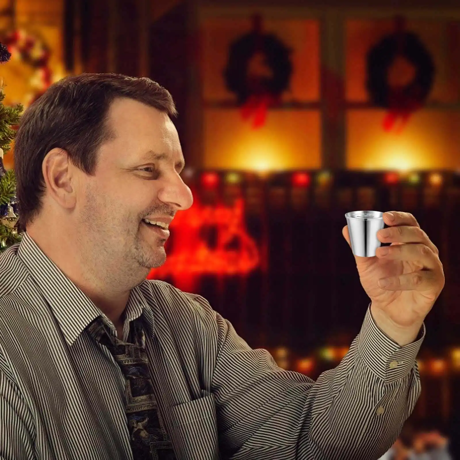 

12Pcs Stainless Steel Shot Cups Heavy Duty Drinking Tumblers for Wine Liquor Coffee Tea Portable Bar Tumblers for Outdoor Indoor