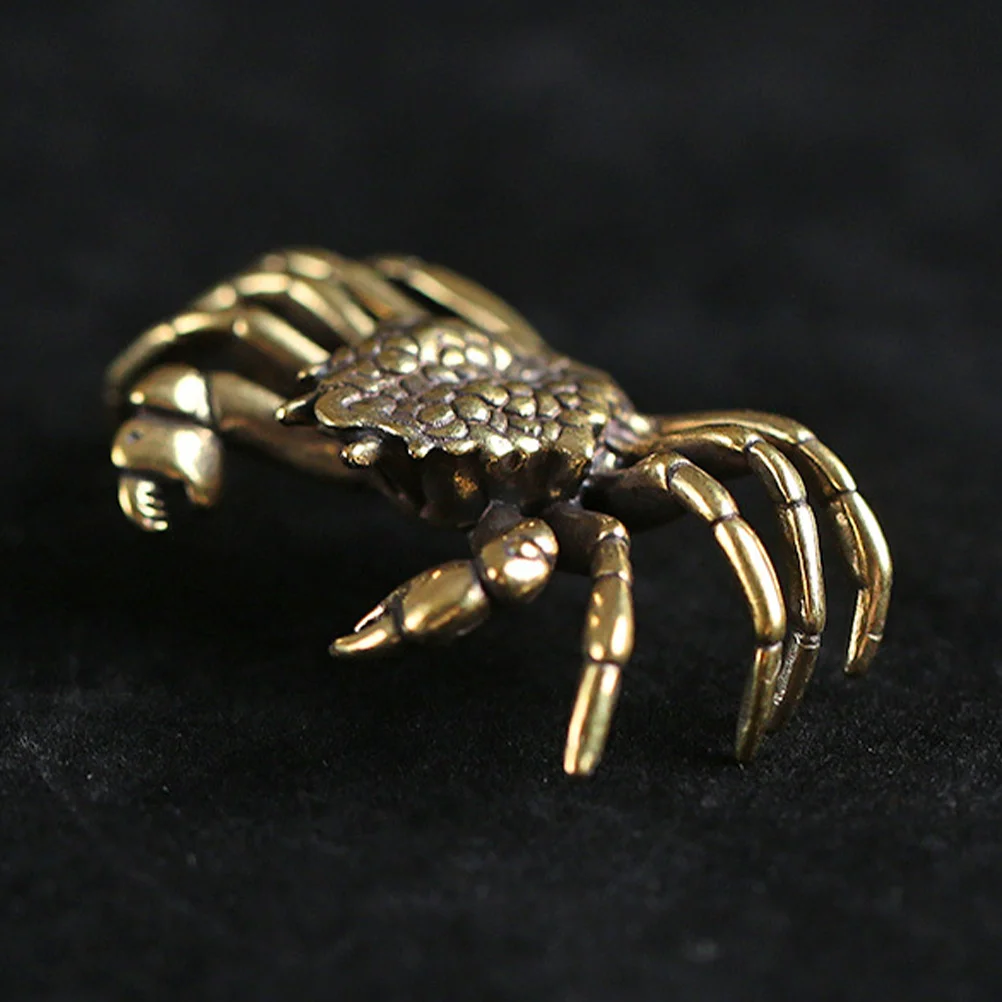 خمر نمط السلطعون ديكور النحاس كراب زخرفة رائعة الرجعية النحت مكتب منزلي الديكور مكتب زخرفة النحاس #4