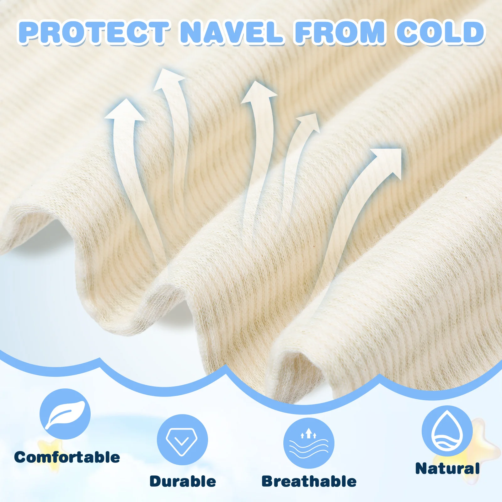 3 قطعة 34 سنتيمتر القطن الطفل حزام بطن شريط لينة الوليد السرة دعم كل موسم الرضع التفاف للأطفال الأطفال اكسسوارات #4