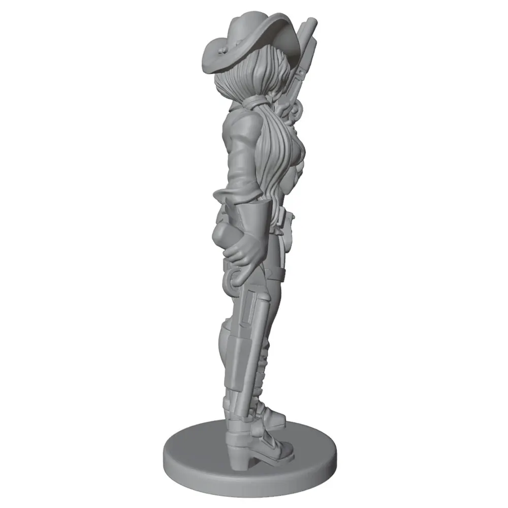 Figura resina miniatura vaquera sin pintar para rol y coleccionismo