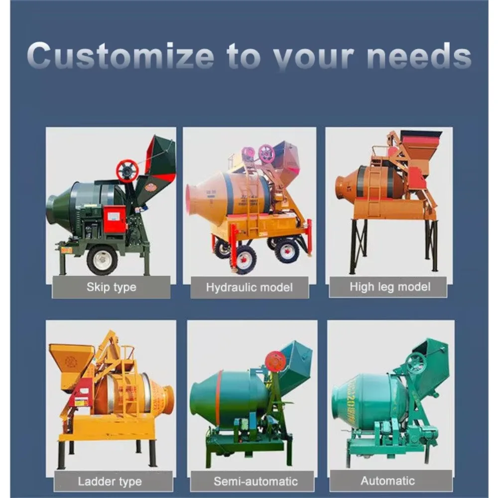 Low Consumption Concrete Mixer With Capacity 350l With Diesel Engine High Quality Mobile Self Loading Concrete Mixer for Sale