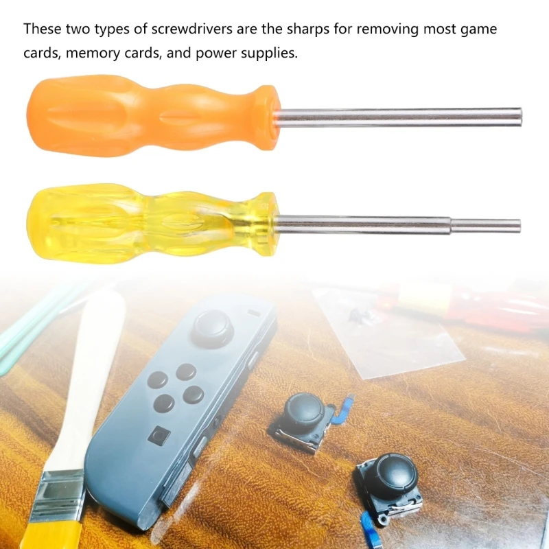 2 Pieces Multi Use Game Repair Screwdrivers, 3.8mm & 4.5mm for Various Game Cartridges and Systems Easy to Use Dropshipping