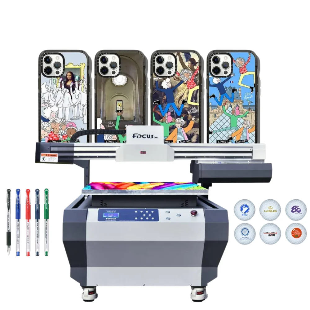 6090 A1 printer UV inkjet digital printers for phone case bottle cups packages logo ID Card printing machine