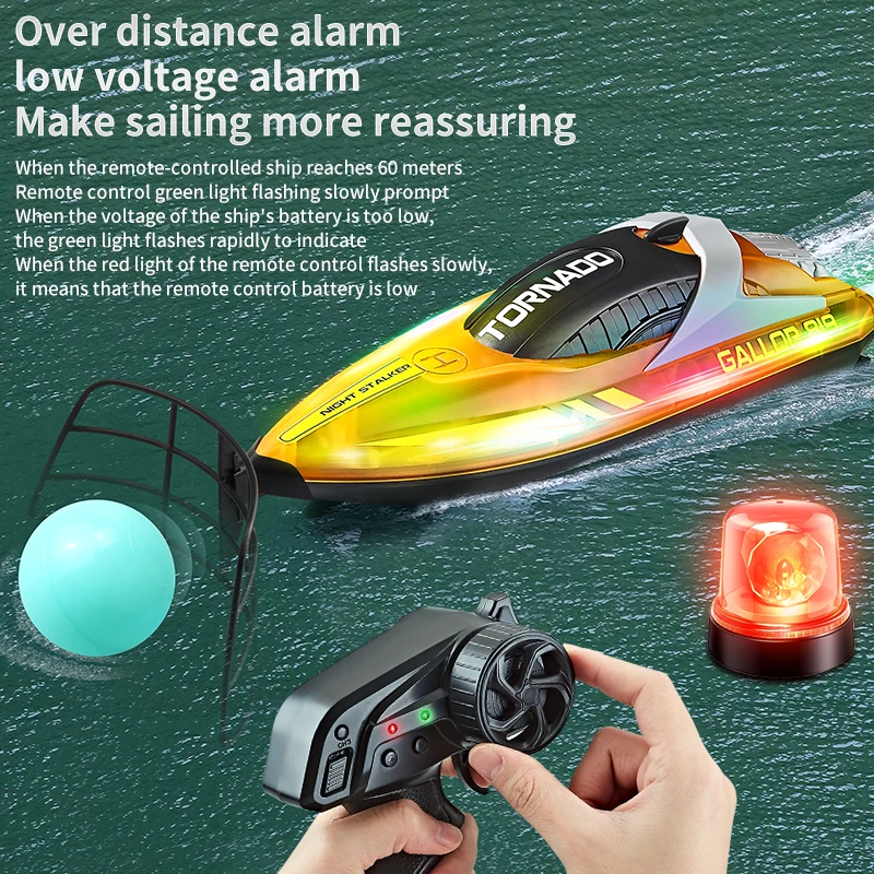 Hj819T Double Paddle Remote Control Boat High Power 2.4g High Speed Remote Control Fast Boat Water Toy Boat Model