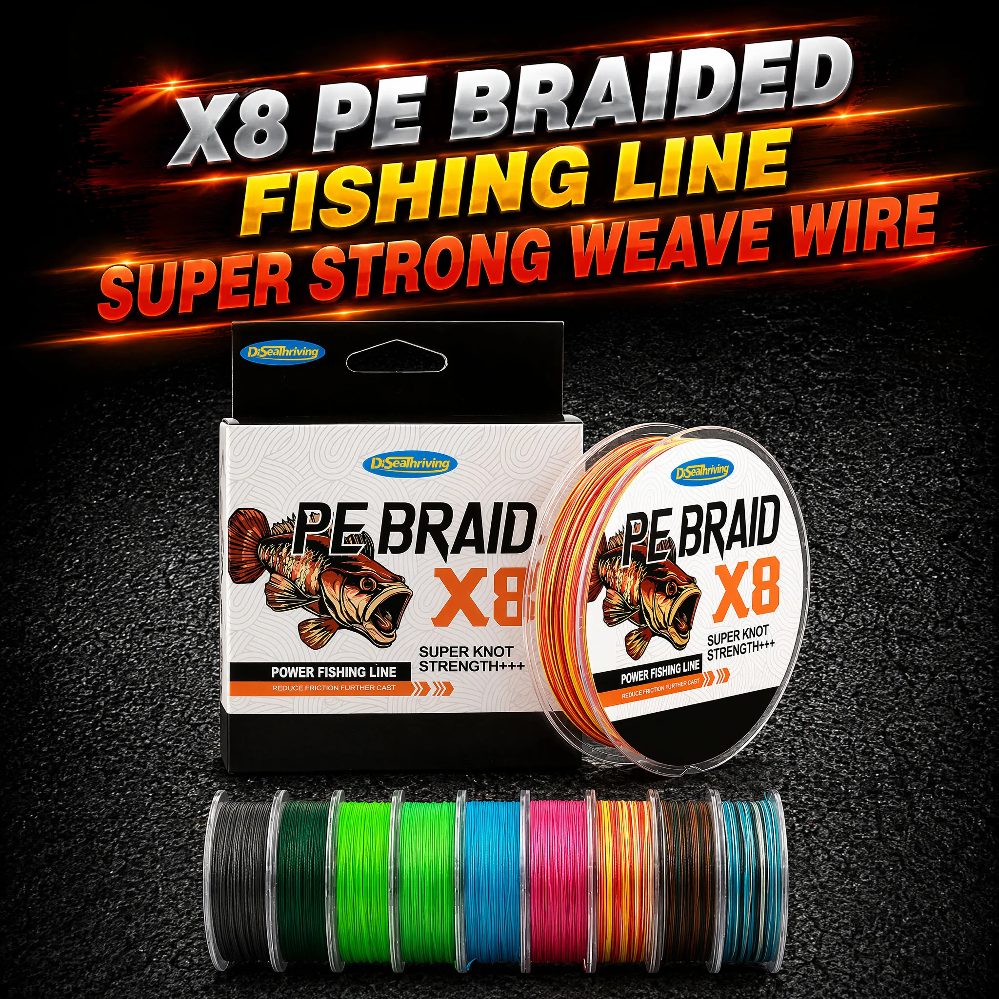 Freshwater Line - X8 Strands Çok Renkli Örgülü PE