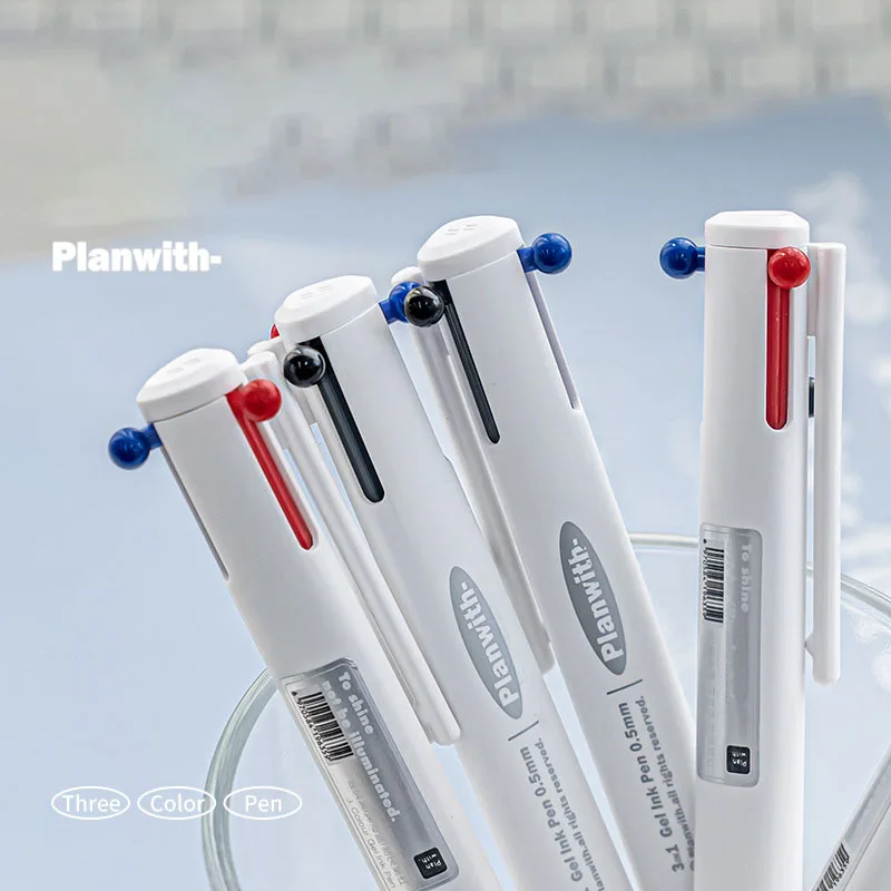 Triangle Multi-Color Pen Tri-Color 0.5 Simple Notes Homework Revised Multi-Functional gel Pen