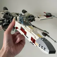 Space Wars X-Wing Building Set - DIY Battle Plane Model Kit with Collectible Figure, Construction Playset for Adults & Kids