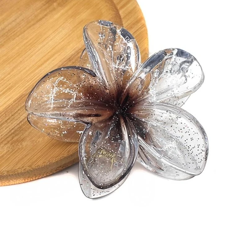 

652F Hair Claw Clip for Girl Flower Hair Clamp SharkClip Hair Tool Ponytail Holder Hair French Jaw Clip Lady Headdress