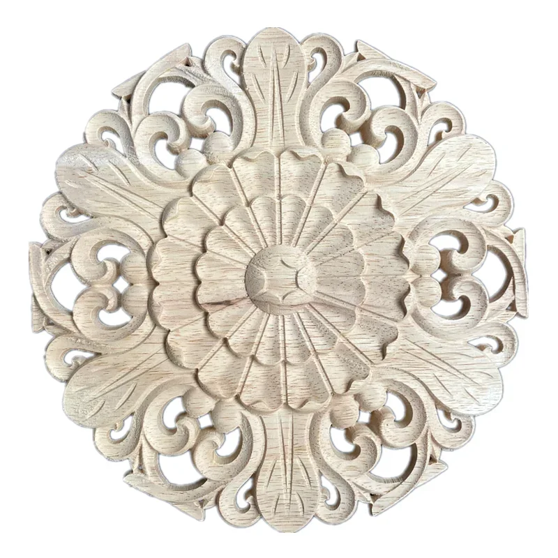 15-40cm Wood Carved Corner Onlay Applique Decor Furniture Craft Unpainted Home Decoration Accessories Figurine Wooden Letters