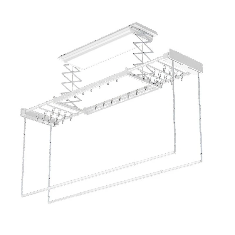 

Side mounted electric drying rack household balcony intelligent voice remote control lifting small size drying single rod