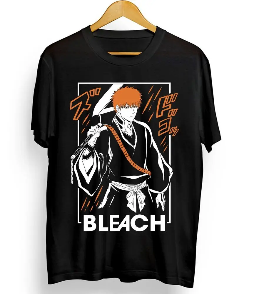 Ichigo Kurosaki T-shirt Bleach Anime Strip Horror Shonen Jump Shirt Tee All Size