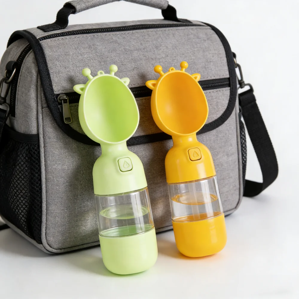 Leak-Proof pet Water Bottle,Outdoor DogWater Fountain with Food Container,Suitable for Puppies Outdoor Walking, Hiking, Camping,