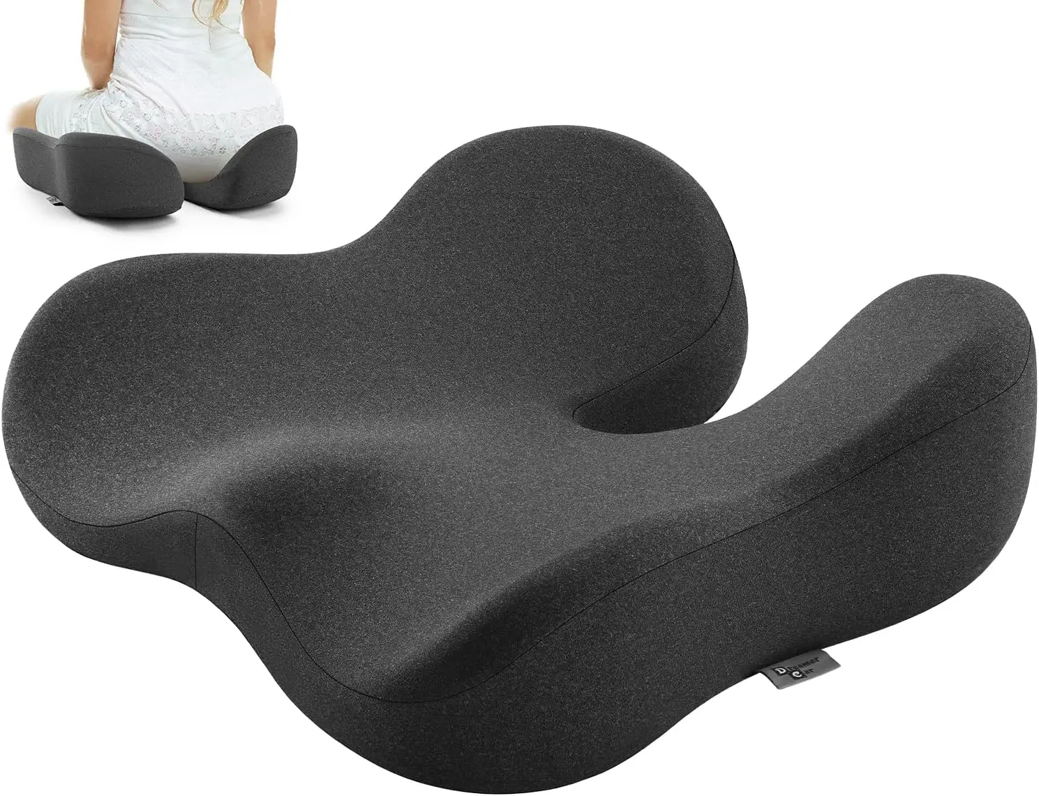 Ergonomisches Memory-Foam-Sitzkissen zur Linderung von Steißbein- und Ischias-Schmerzen - Geeignet für Büro, Auto, Rollstuhl