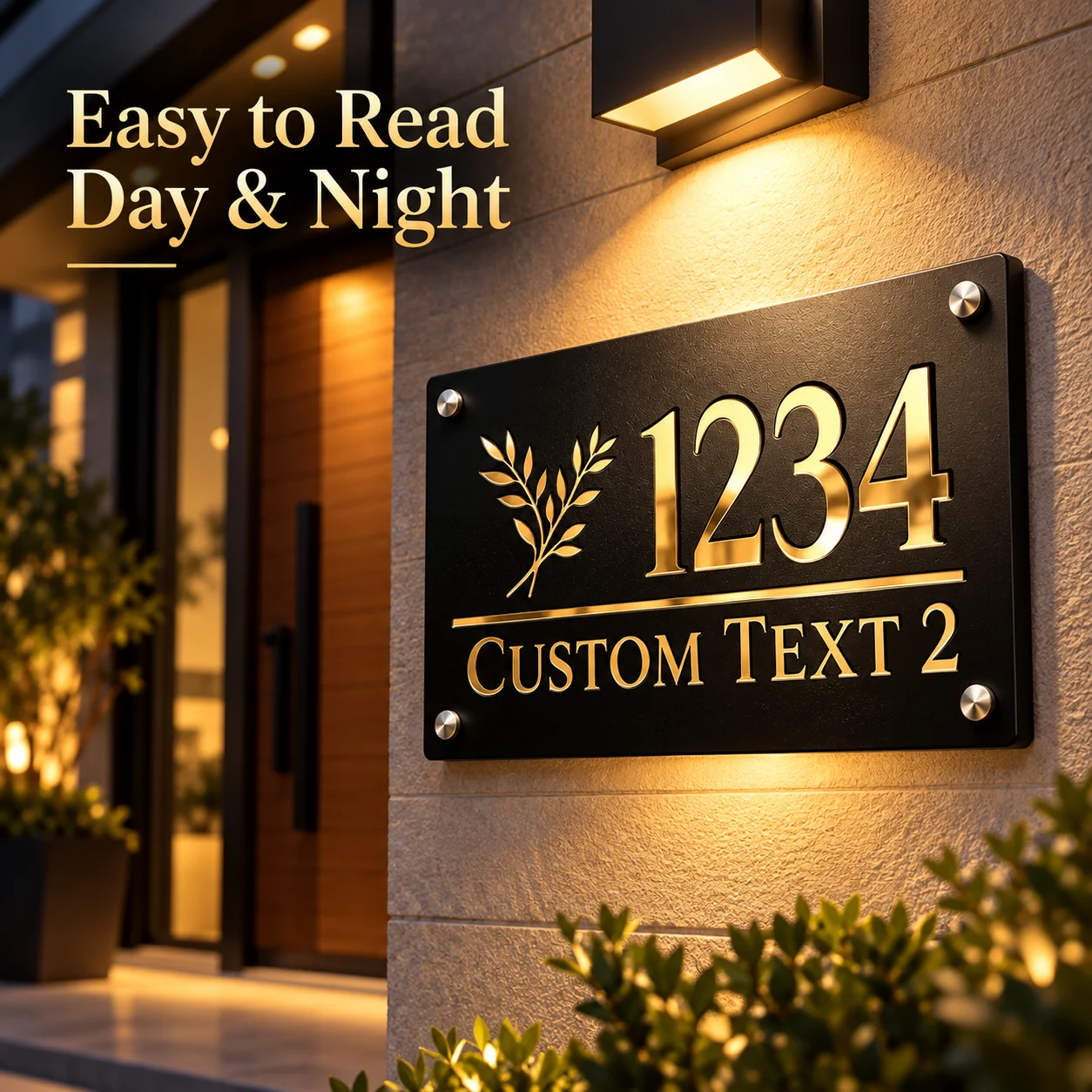 Custom Acrylic Double Layer Address Sign Personalized House Number Plaque Tree Street Name Plate for Home Hotel Apartment
