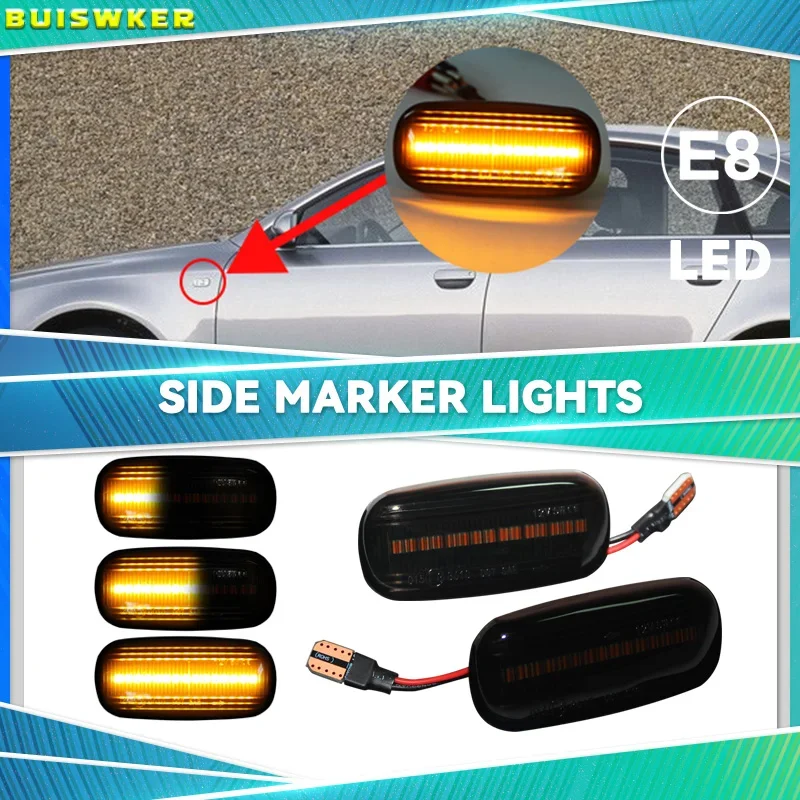 LED 다이나믹 사이드 마커 방향 지시등, 아우디 A3 S3 8P A4 S4 RS4 B6 B7 B8 A6 S6 RS6 C5 C7 C6 05-08, 1 쌍