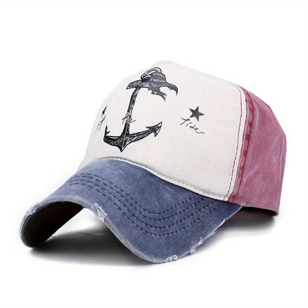 Washed Printing Pirate Ships Baseball Cap Vintage Adjustable Style Anchor Hat Sailing Women Men Beach Gift Boating Dad Hats