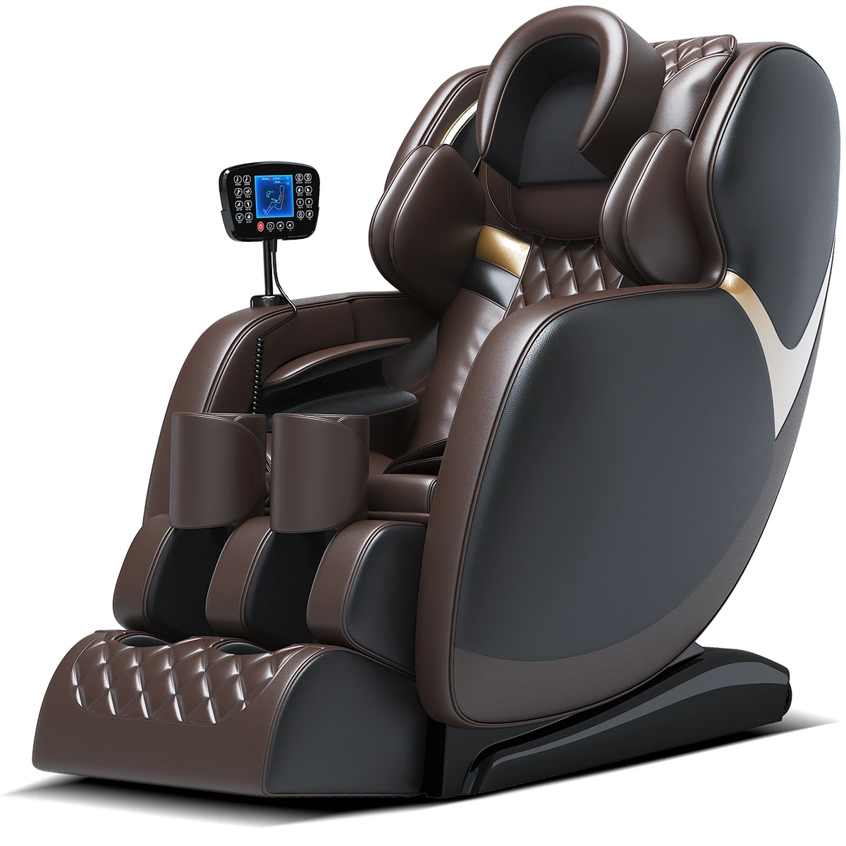 Portable 3D Thai Stretching Full Body Massage Chair With Calf Roller Headphones Music for Healthcare Wellness